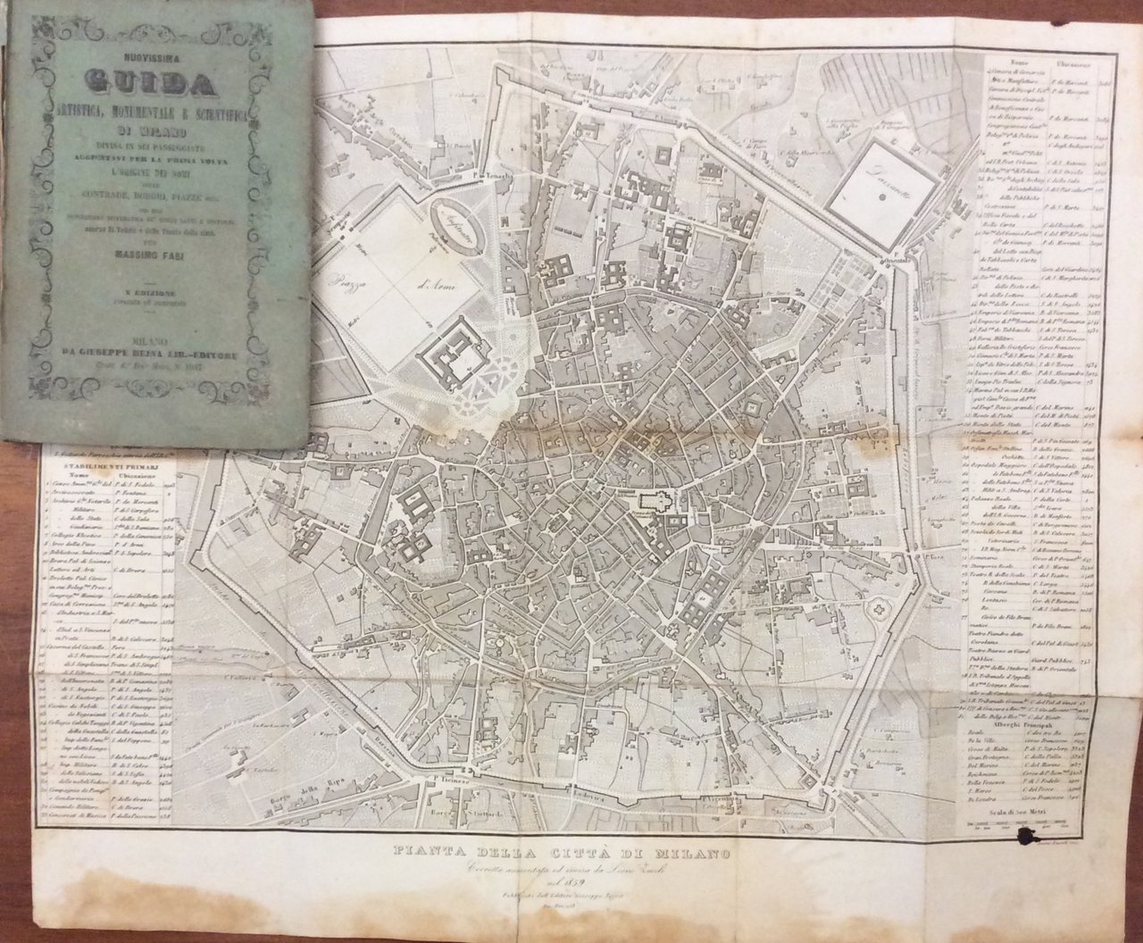 NUOVISSIMA GUIDA ARTISTICA MONUMENTALE E SCIENTIFICA DI MILANO. - Divisa …
