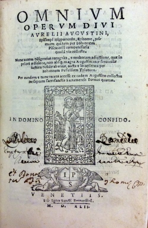 OMNIUM OPERUM DIVI AURELII AUGUSTINI, EPISCOPI HIPPONENSIS, EPITOME, PRIMUM QUIDEM …