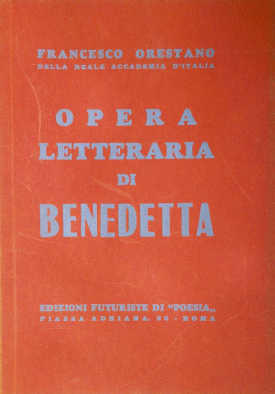 OPERA LETTERARIA DI BENEDETTA.