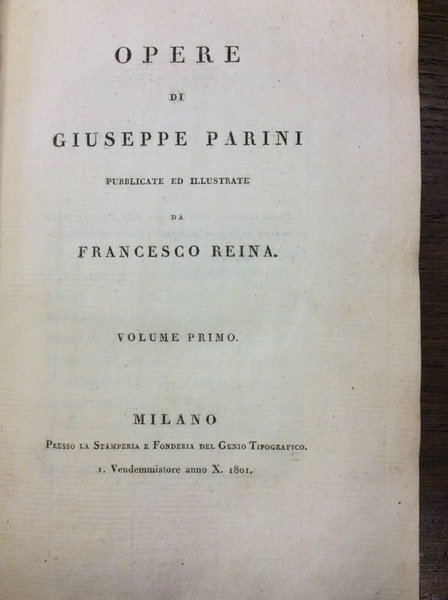 OPERE. - Pubblicate e illustrate da Francesco Reina.