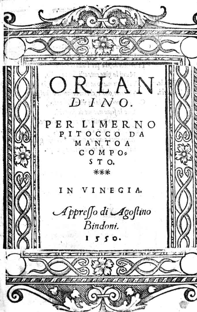 ORLANDINO. PER LIMERNO PITOCCO DA MANTOA COMPOSTO.