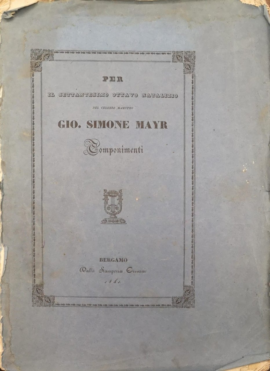 PER IL SETTANTESIMO OTTAVO NATALIZIO DEL CELEBRE MAESTRO GIOVANNI SIMONE …