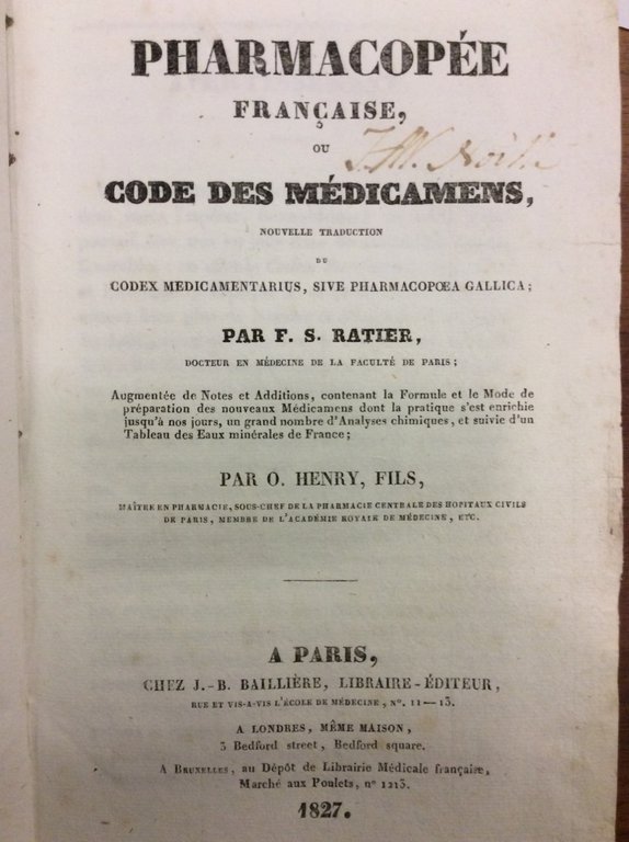 PHARMACOPEE FRANCAISE, OU CODE DES MEDICAMENS. - Nouvelle traduction du …