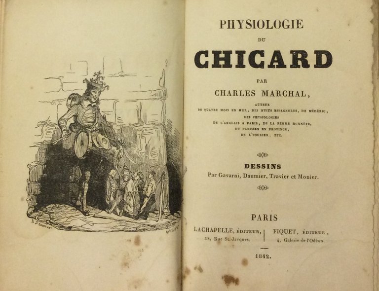 PHYSIOLOGIE DU CHICARD. - Dessins par Gavarni, Daumier, Travier et …
