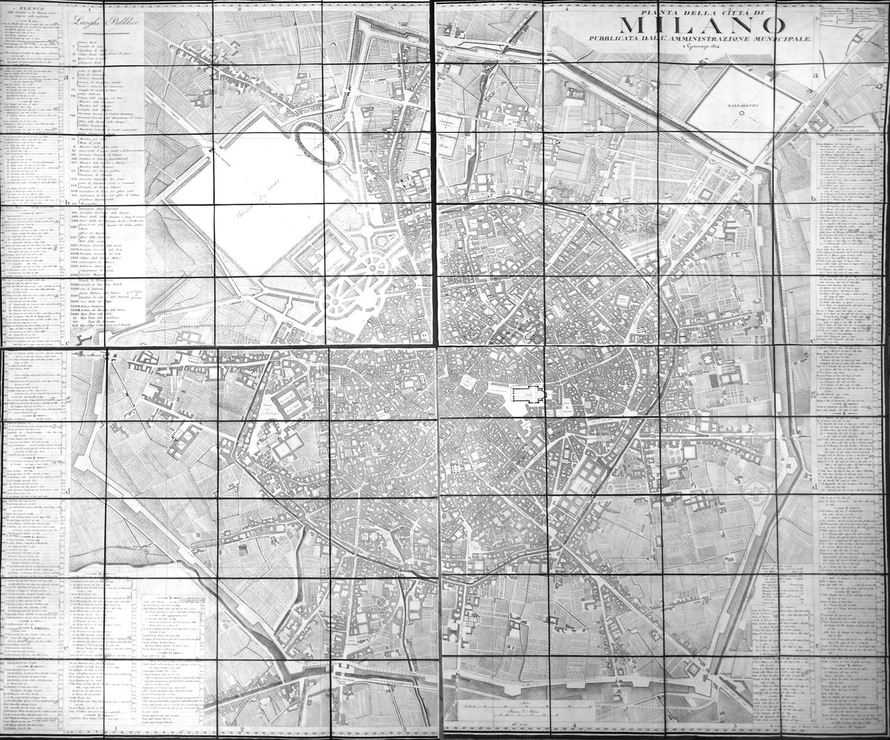 PIANTA DELLA CITTA' DI MILANO. - Pubblicata dall'Amministrazione Municipale. 2 …
