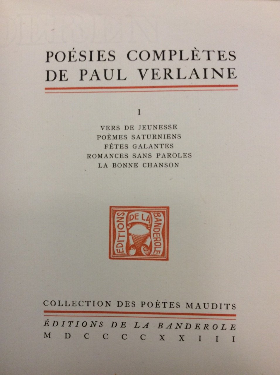 POESIES COMPLETES. - Collection des poètes maudits.