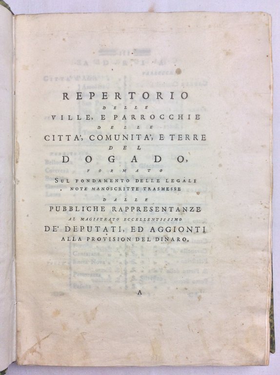 REPERTORIO GENERALE DELLE VILLE, E COMUNI DI TUTTE LE PROVINCIE … | Immagine Gallery 2