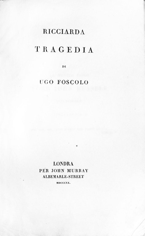RICCIARDA. - Tragedia.