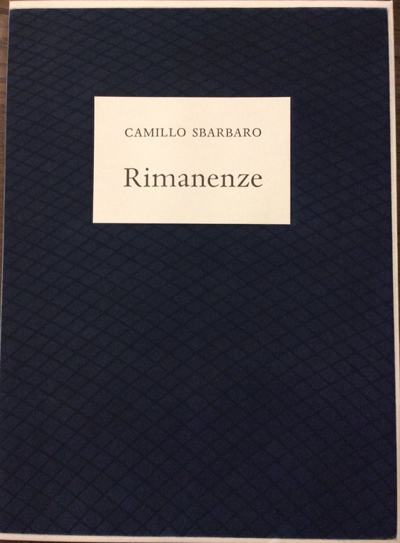 RIMANENZE. - Incisioni di Giulia Napoleone.