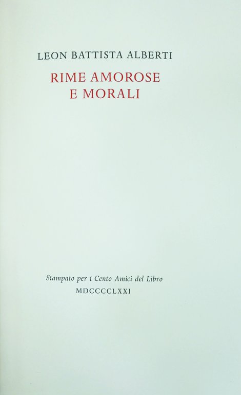 RIME AMOROSE E MORALI.