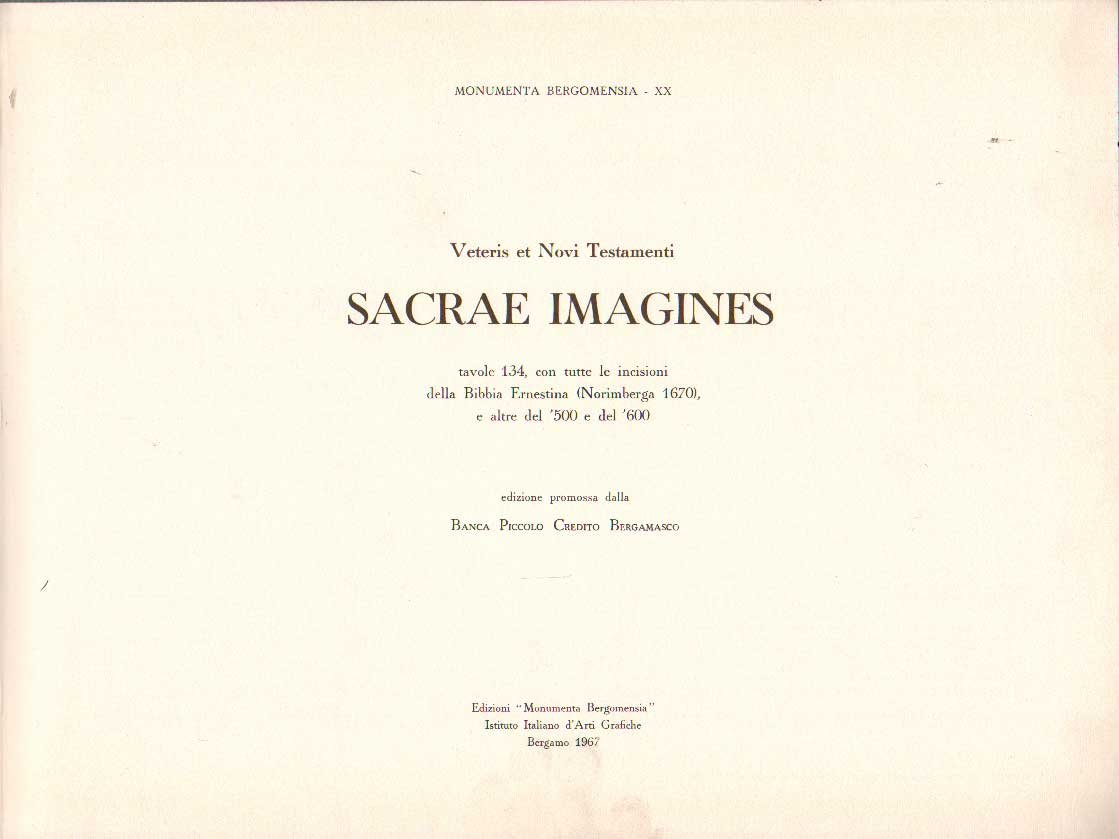 SACRAE IMAGINES. - Veteris et Novi Testamenti.