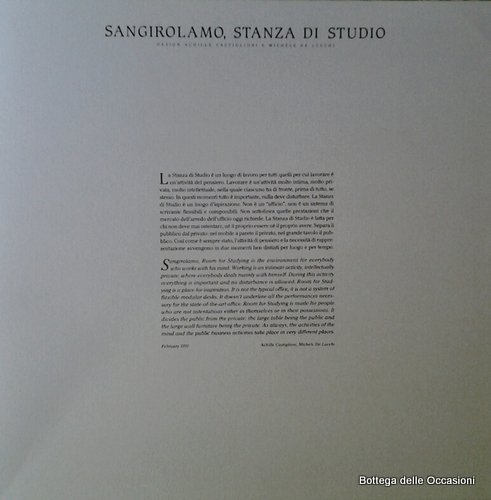 SANGIROLAMO, STANZA DI STUDIO. DESIGN ACHILLE CASTIGLIONI E MICHELE DE …