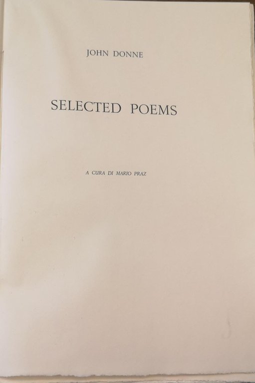 SELECTED POEMS. - A cura di Mario Paz.