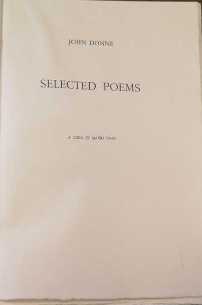 SELECTED POEMS. - A cura di Mario Paz.
