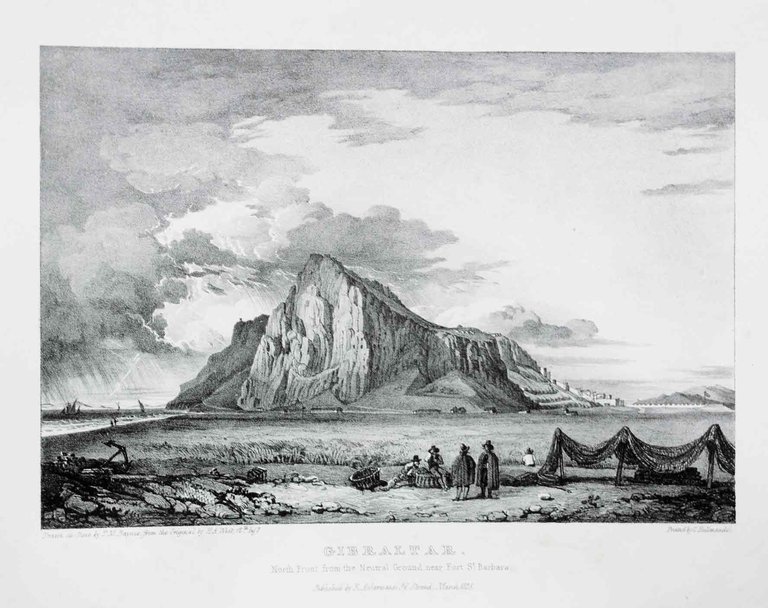SIX VIEWS OF GIBRALTAR. - From drawings by H.A. West, …