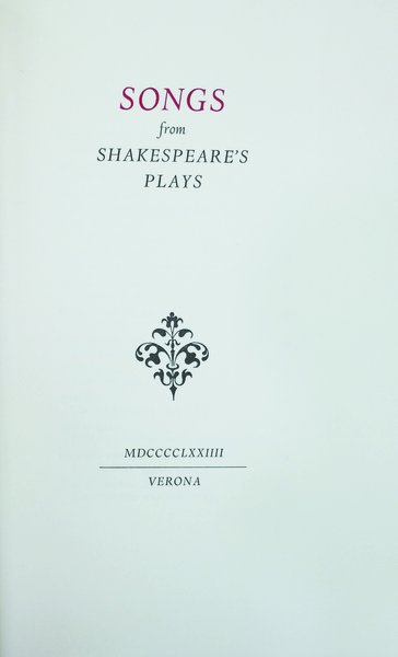 SONGS FROM SHAKESPEARE'S PLAYS.
