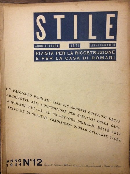 STILE. N. 48 (n. 12) - DICEMBRE 1944. - Rivista …