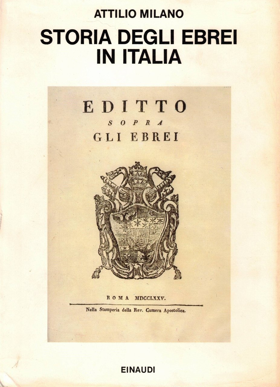 STORIA DEGLI EBREI IN ITALIA.
