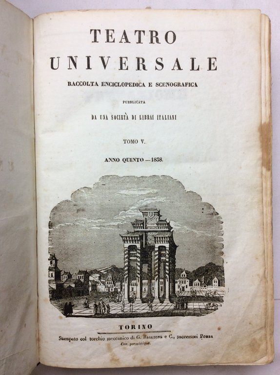 TEATRO UNIVERSALE. - Raccolta enciclopedica e scenografica. Pubblicata da una …