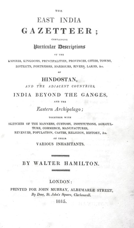 THE EAST INDIA GAZETTEER.