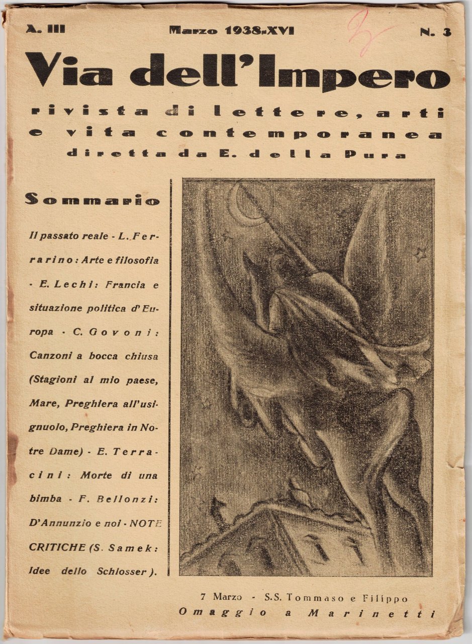 VIA DELL'IMPERO. A. III - N. 3, MARZO 1938 (XVI). …