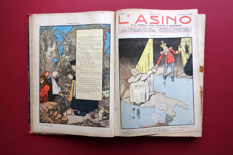 L'Asino Anno XVIII 52 Numeri Annata Completa 1909 Terremoto Messina …