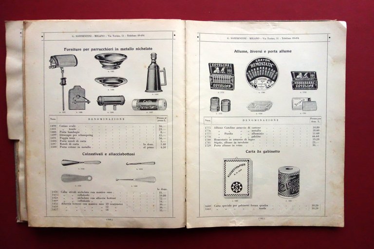 Giovanni Soffientini Milano Catalogo Generale Profumeria Toeletta Gennaio 1933