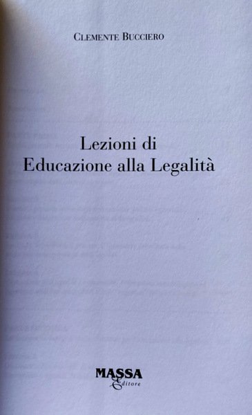 EDUCAZIONE ALLA LEGALITÀ