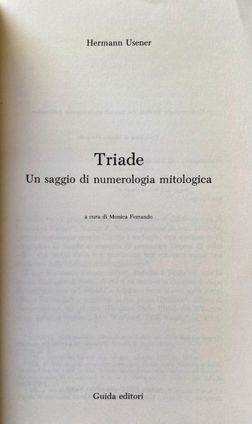 TRIADE. SAGGIO DI NUMEROLOGIA MITOLOGICA