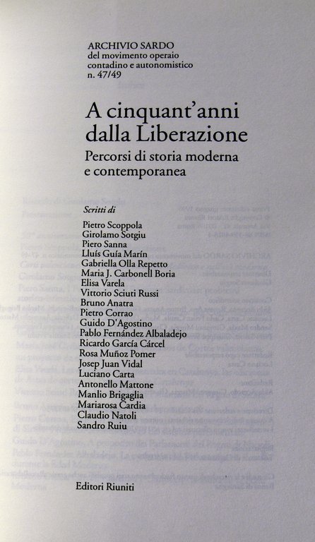 A CINQUANT'ANNI DALLA LIBERAZIONE. PERCORSI DI STORIA MODERNA E CONTEMPORANEA | Immagine Gallery 5