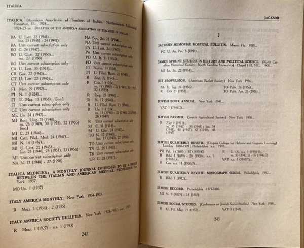 A UNION LIST OF AMERICAN PERIODICALS IN ITALY