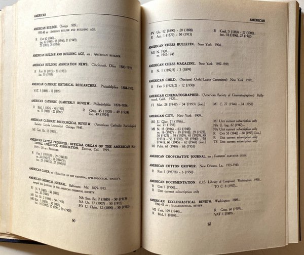 A UNION LIST OF AMERICAN PERIODICALS IN ITALY