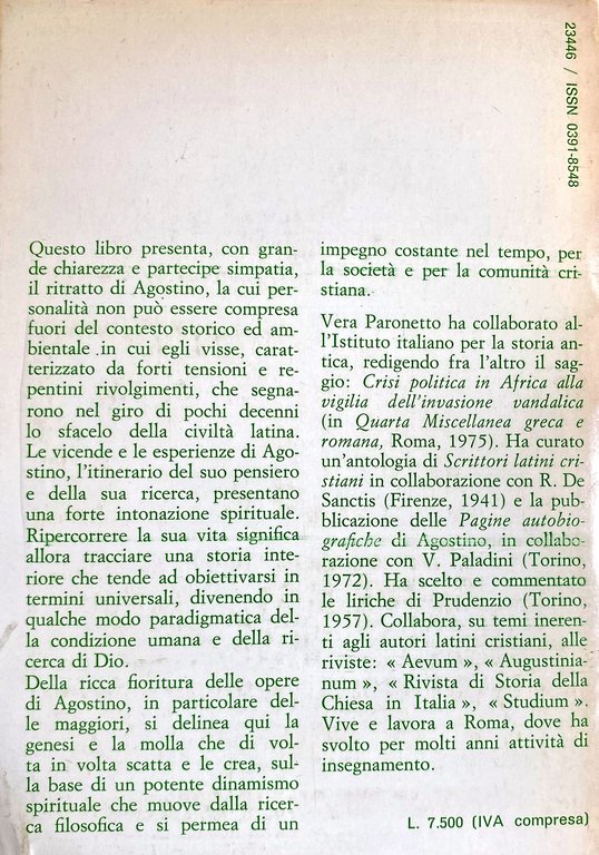 AGOSTINO: MESSAGGIO DI UNA VITA