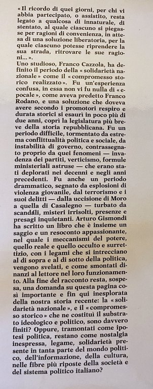 ALLE SOGLIE DEL POTERE. STORIA E CRONACA DELLA SOLIDARIETÀ NAZIONALE: …