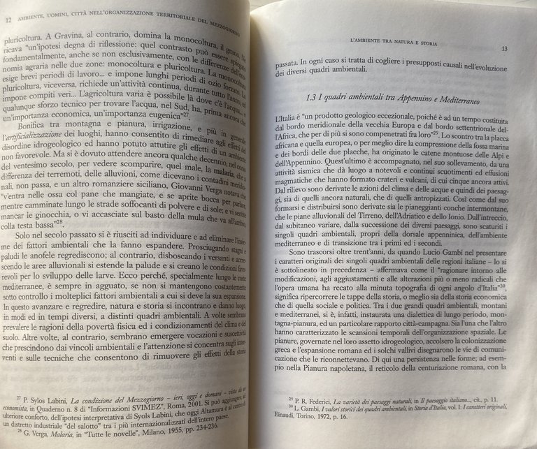 AMBIENTE, UOMINI, CITTÀ NELL'ORGANIZZAZIONE TERRITORIALE DEL MEZZOGIORNO