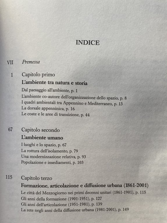 AMBIENTE, UOMINI, CITTÀ NELL'ORGANIZZAZIONE TERRITORIALE DEL MEZZOGIORNO