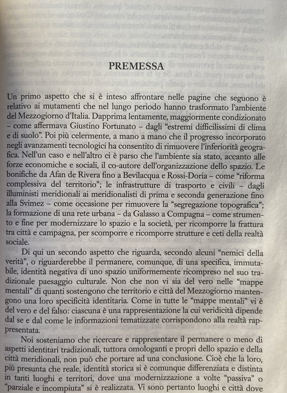 AMBIENTE, UOMINI, CITTÀ NELL'ORGANIZZAZIONE TERRITORIALE DEL MEZZOGIORNO