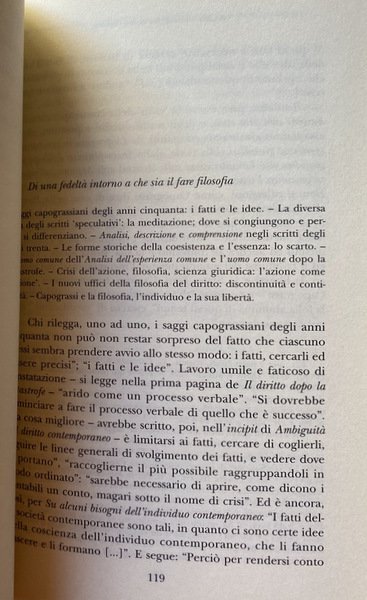 ANALISI, AZIONE, DIRITTO, UOMO COMUNE. CINQUE SAGGI PER GIUSEPPE CAPOGRASSI