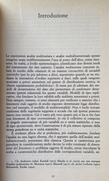 ANALISI MULTIDIMENSIONALE DEI DATI. METODI, STRATEGIE E CRITERI DI INTERPRETAZIONE