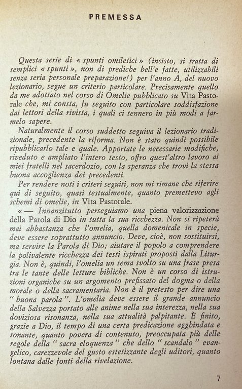 ANNUNZIA LA PAROLA. SPUNTI OMILETICI ANNO A