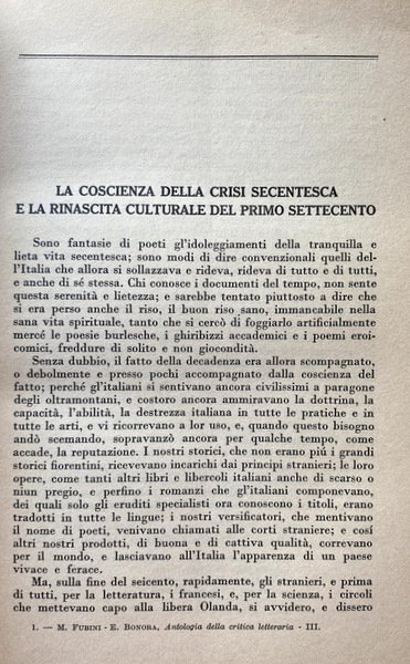 ANTOLOGIA DELLA CRITICA LETTERARIA VOLUME 3. DALL'ARCADIA ALL'INIZIO DEL NOVECENTO