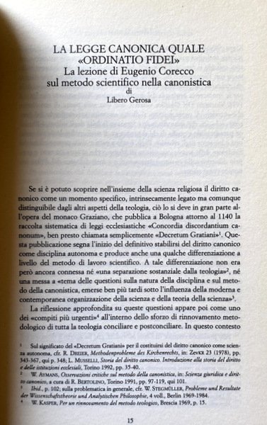 ANTROPOLOGIA, FEDE E DIRITTO ECCLESIALE. A CURA DI LIBERO GEROSA