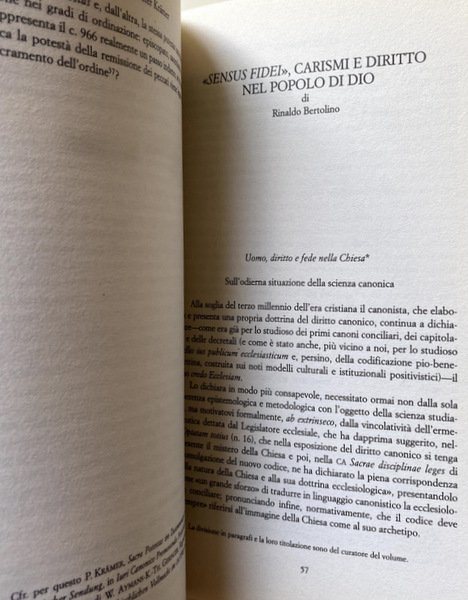 ANTROPOLOGIA, FEDE E DIRITTO ECCLESIALE. A CURA DI LIBERO GEROSA