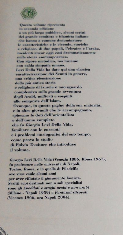 ARABI ED EBREI NELLA STORIA. A CURA DI FRANCESCO GABRIELI, …