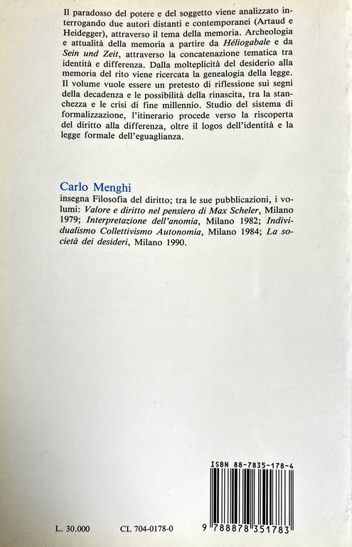 ARCHEOLOGIA E ATTUALITÀ DELLA MEMORIA