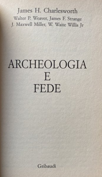 ARCHEOLOGIA E FEDE