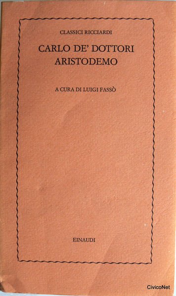 ARISTODEMO, A CURA DI LUIGI FASSÒ