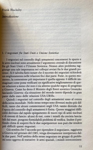 ARMAMENTI E DISARMO OGGI. RAPPORTO SIPRI 1985