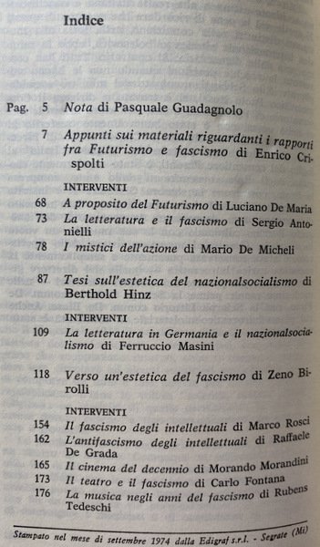 ARTE E FASCISMO IN ITALIA E IN GERMANIA. INTERVENTI DI: …