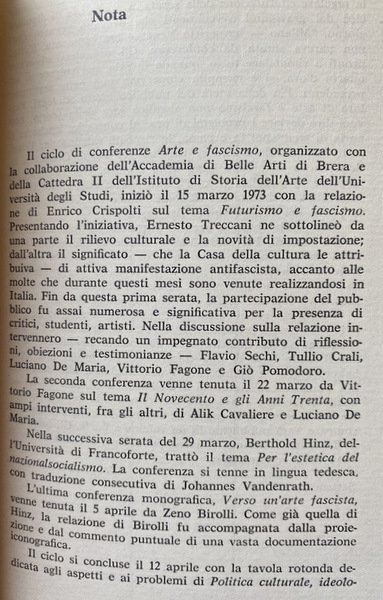 ARTE E FASCISMO IN ITALIA E IN GERMANIA. INTERVENTI DI: …